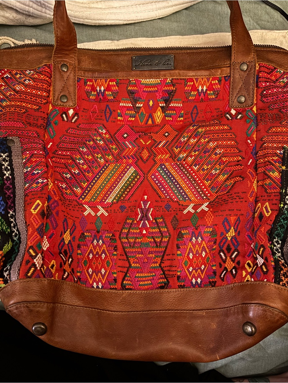 Nena & Co woven + leather Perfect Bag